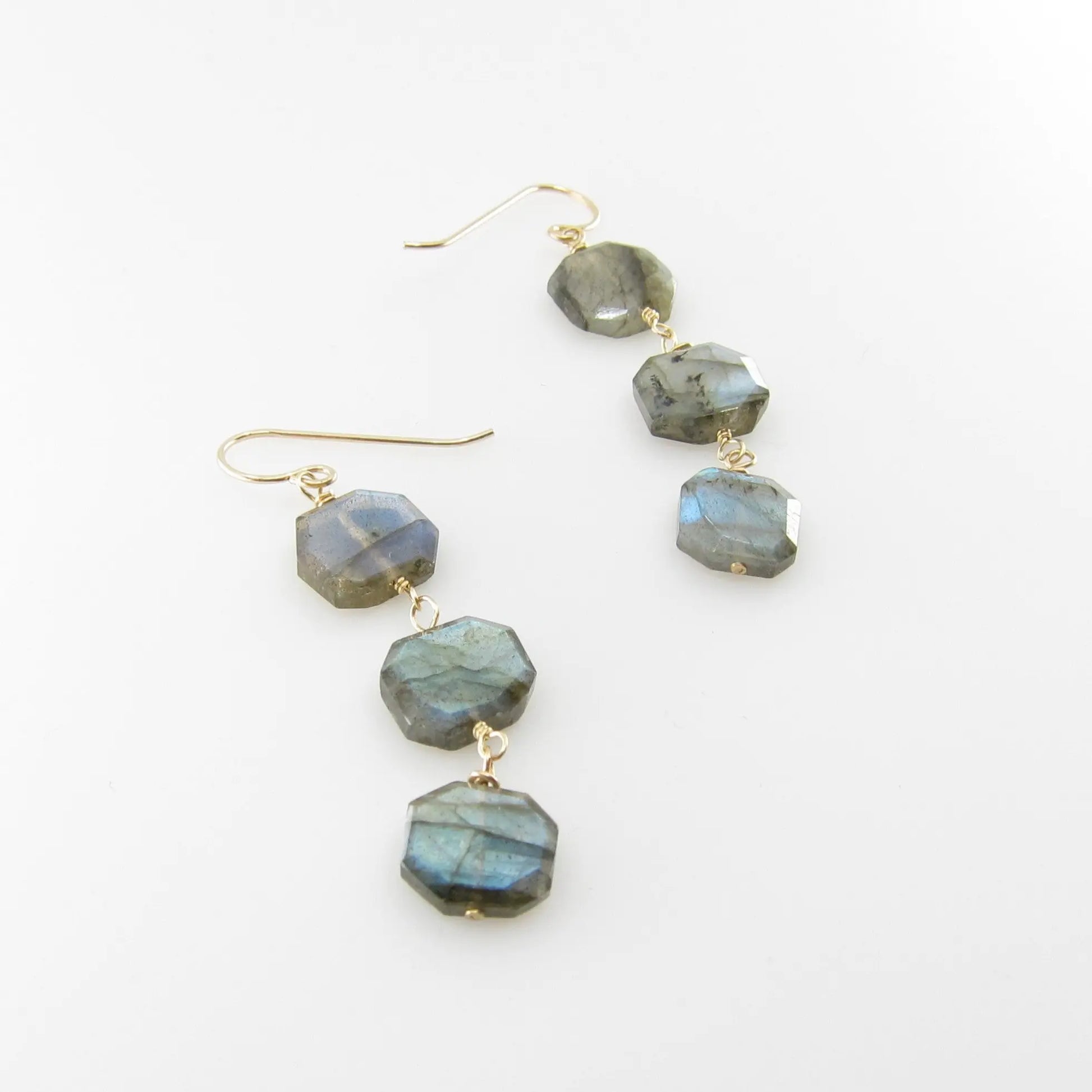 Triple Faceted Labradorite Earrings J.Mills Studio