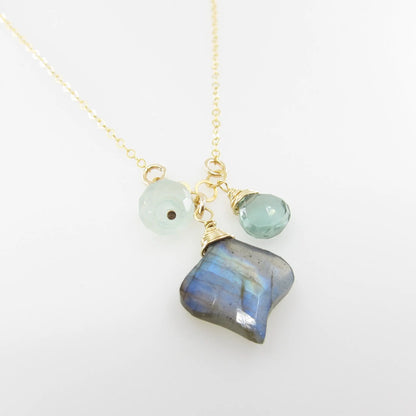 Small Gemstone Cascade Necklace with Labradorite J.Mills Studio