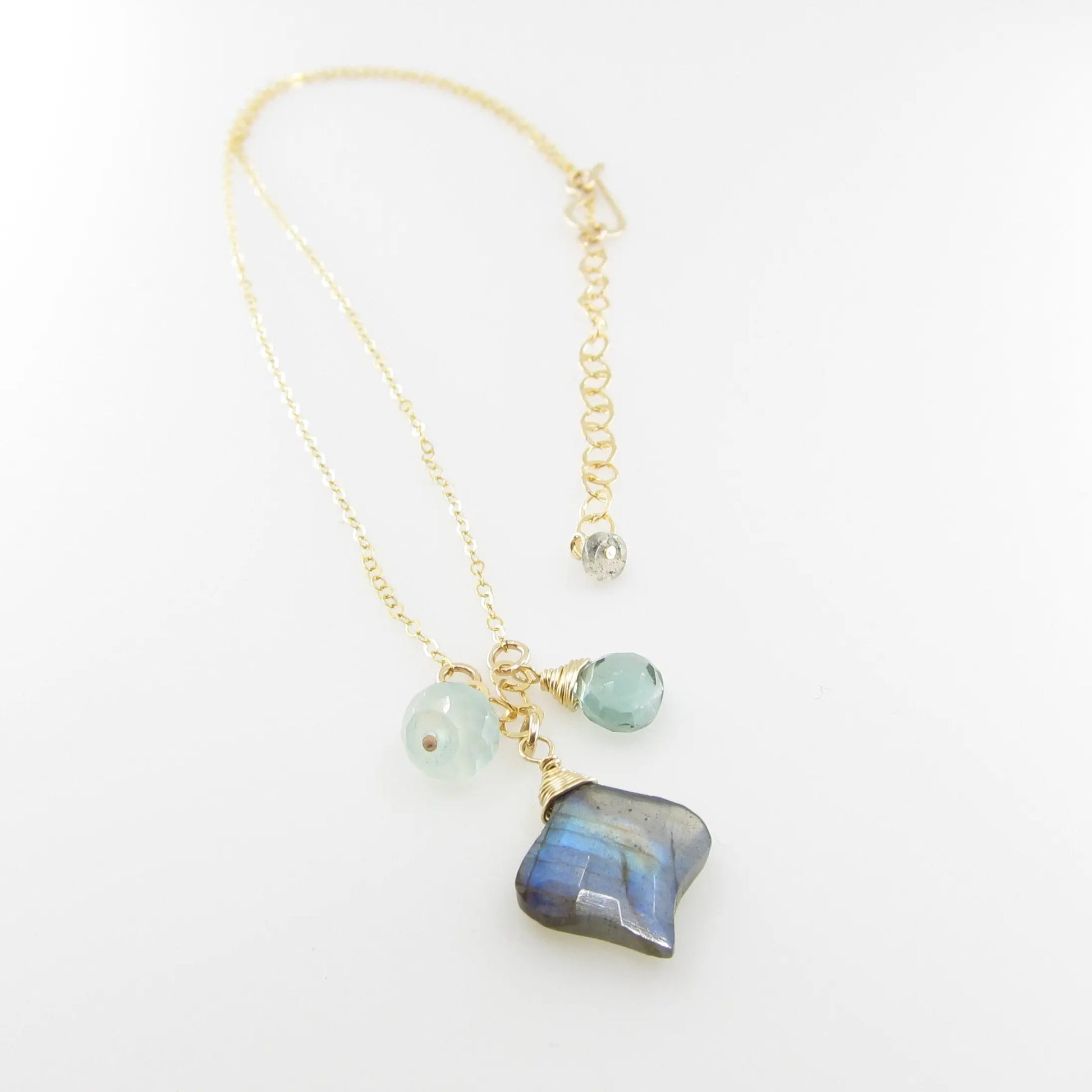 Small Gemstone Cascade Necklace with Labradorite J.Mills Studio