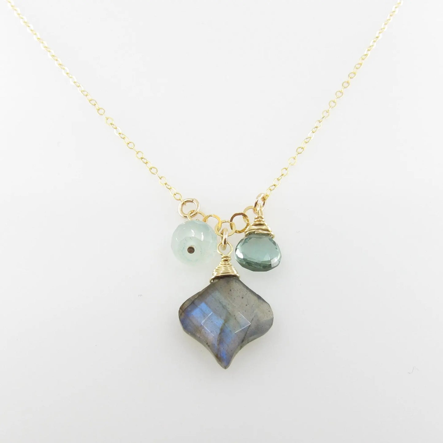 Small Gemstone Cascade Necklace with Labradorite J.Mills Studio