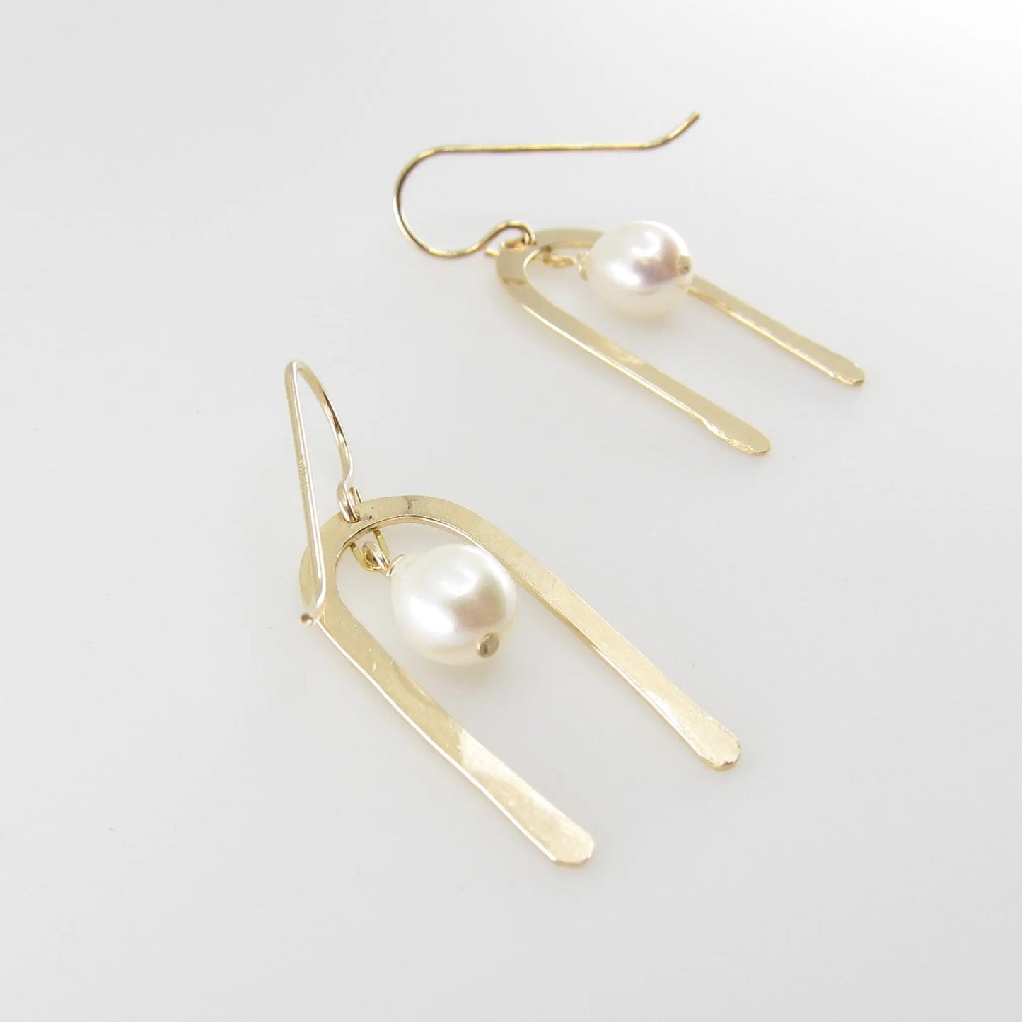 Small Arch Earring with Baby Baroque Pearl J.Mills Studio