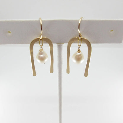 Small Arch Earring with Baby Baroque Pearl J.Mills Studio