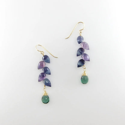 Rainbow Flourite Cluster Earrings J. Mills Studio