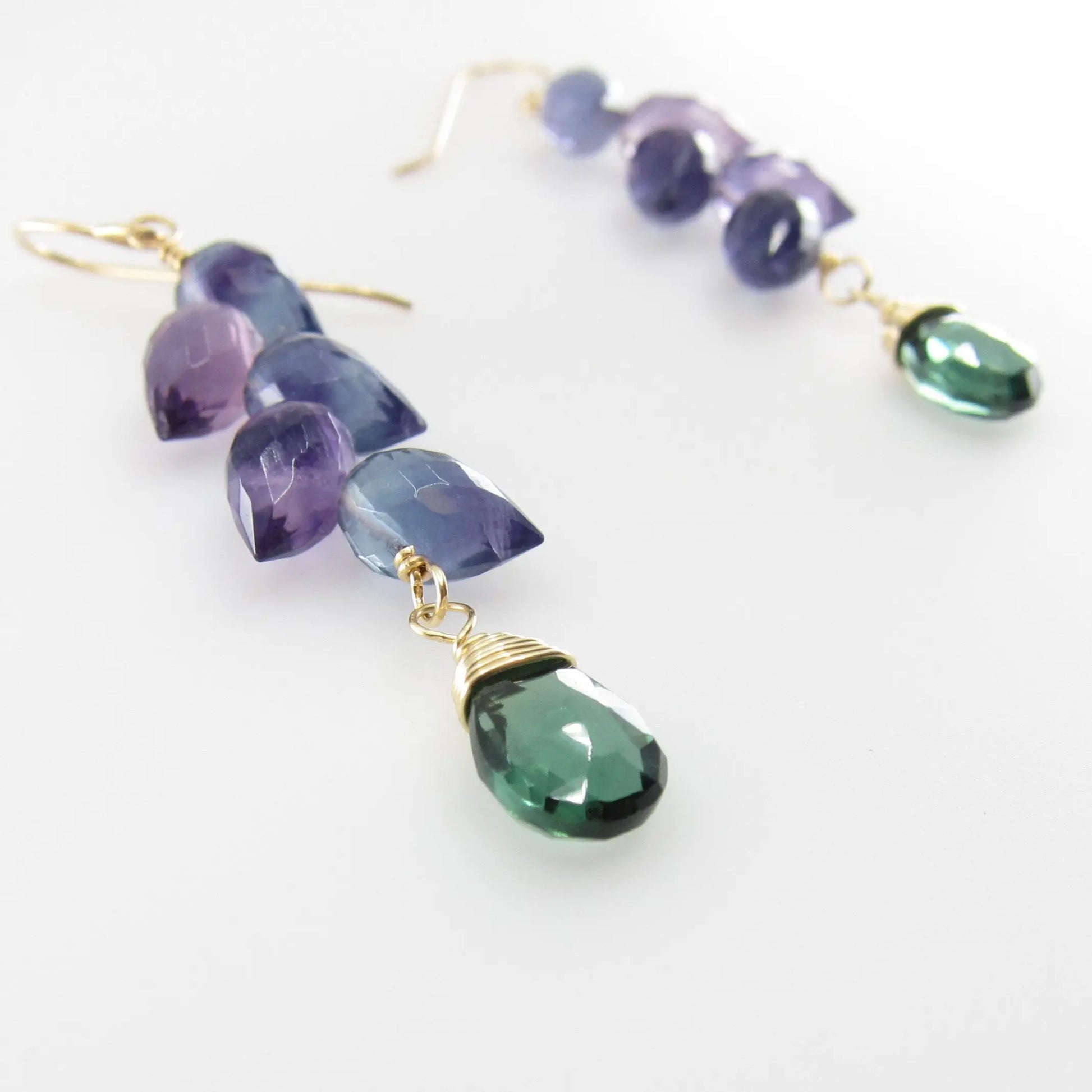 Rainbow Flourite Cluster Earrings J. Mills Studio