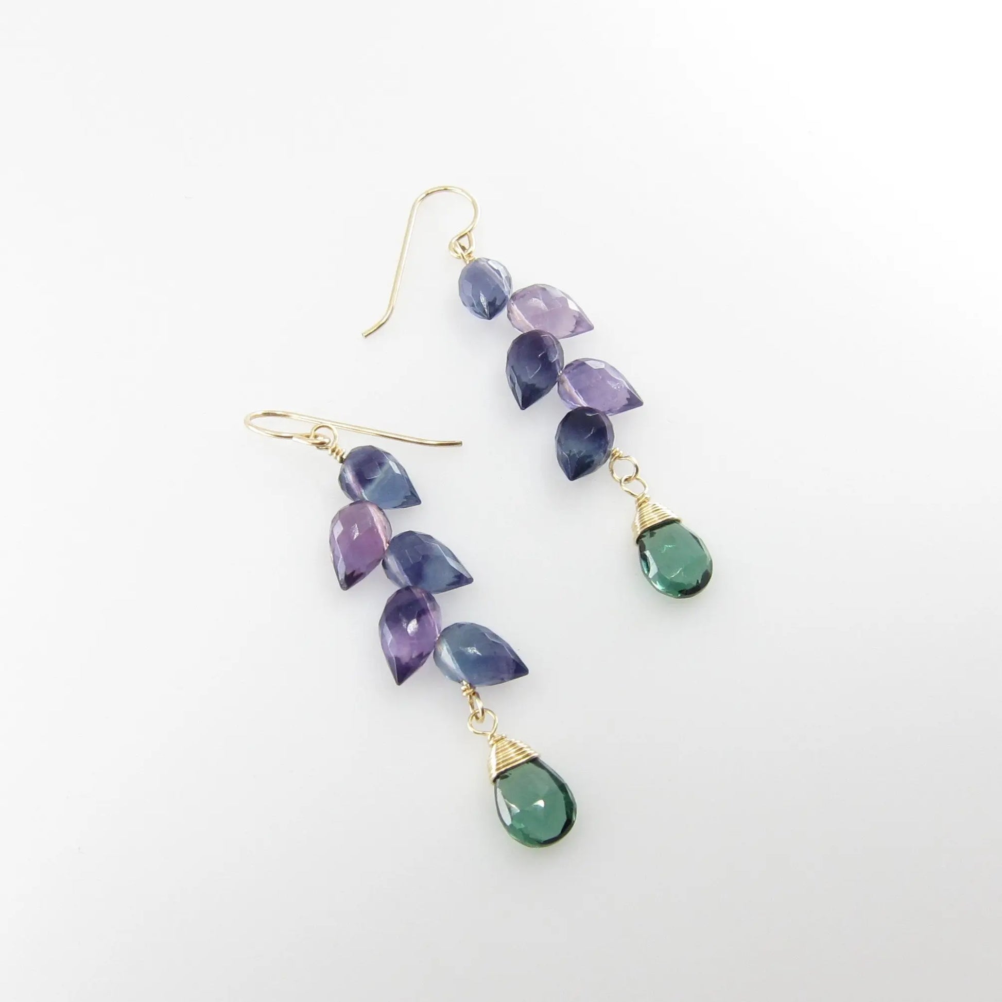 Rainbow Flourite Cluster Earrings J. Mills Studio