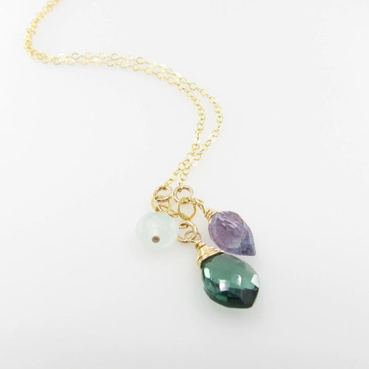 Small Gemstone Cascade Necklace with Indicolite J.Mills Studio