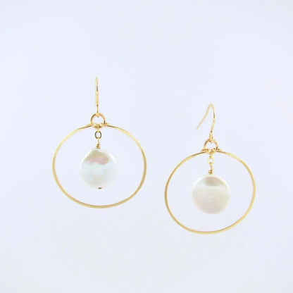 Forged Circle Earrings with Oval Kyanite J.Mills Studio