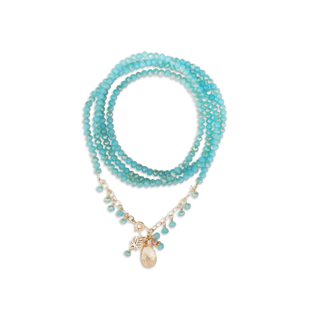 14k Gold-Filled Crystal Necklace/Wrap Bracelet