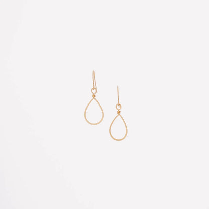 Small 14K Gold Forged Teardrop Earrings