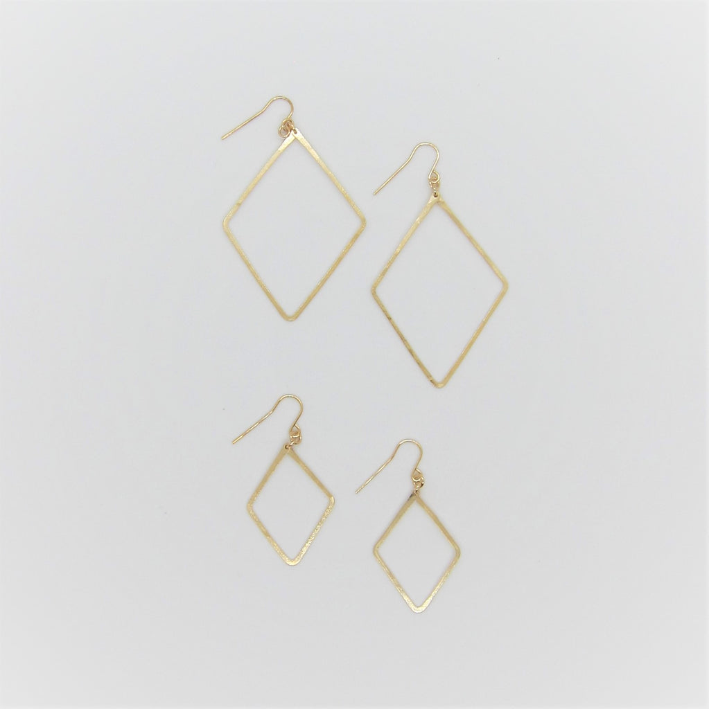 Forged Diamond Shaped Earrings (2 Sizes)
