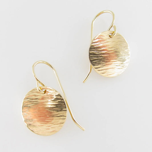 Hammer Textured Round Disc Earrings J.Mills Studio