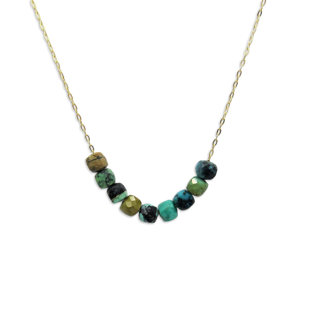 Faceted Green Turquoise Necklace