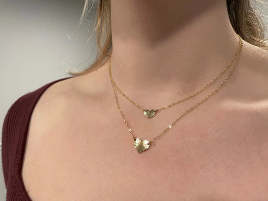 Tiny Hammer Textured Heart Necklace-2 Sizes J.Mills Studio