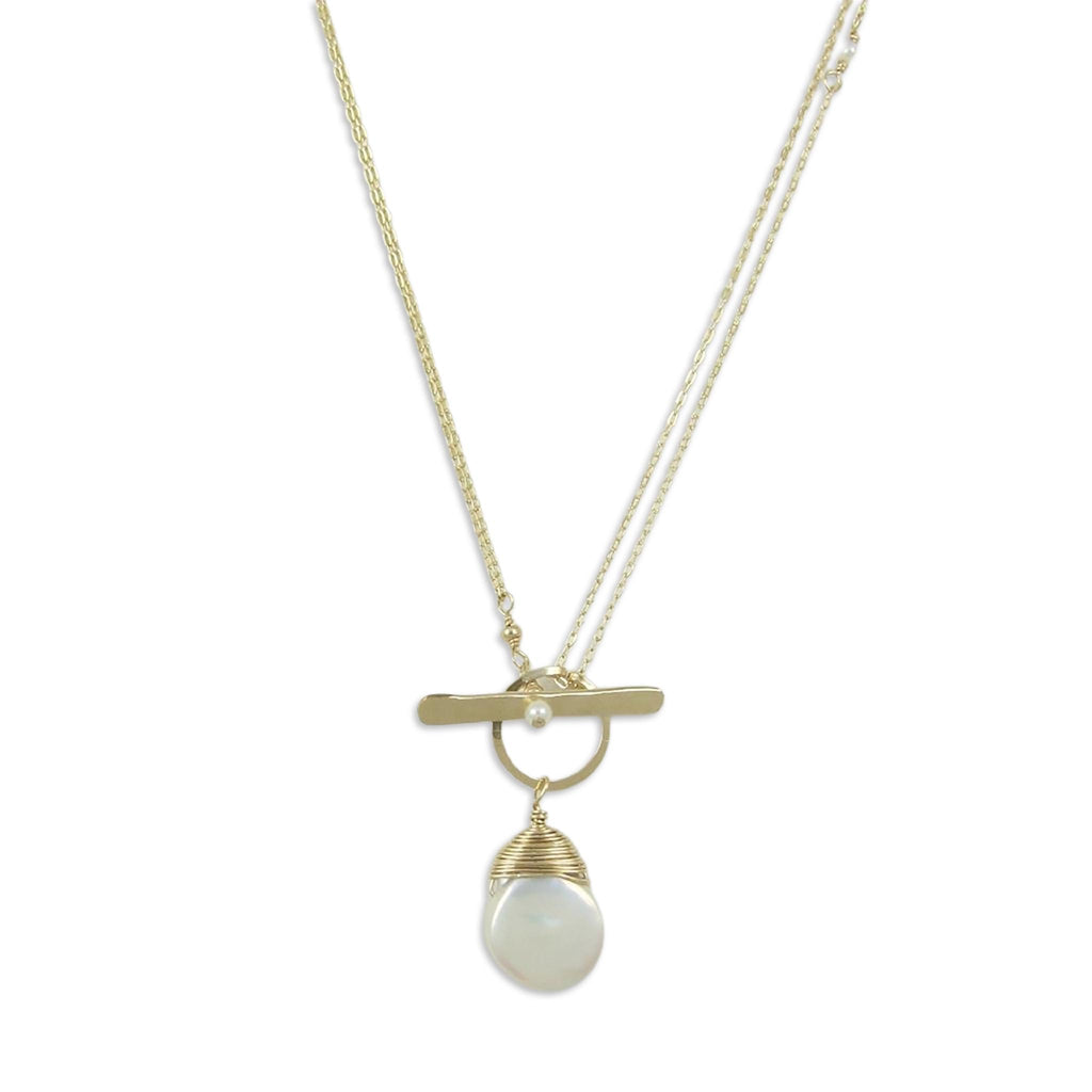 Keishi Pearl and Toggle Necklace