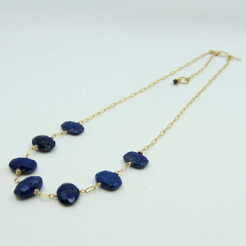 7 Drop Lapis Lazuli Gemstone Necklace