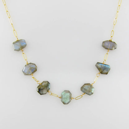 7 Drop Faceted Labradorite Necklace J.Mills Studio