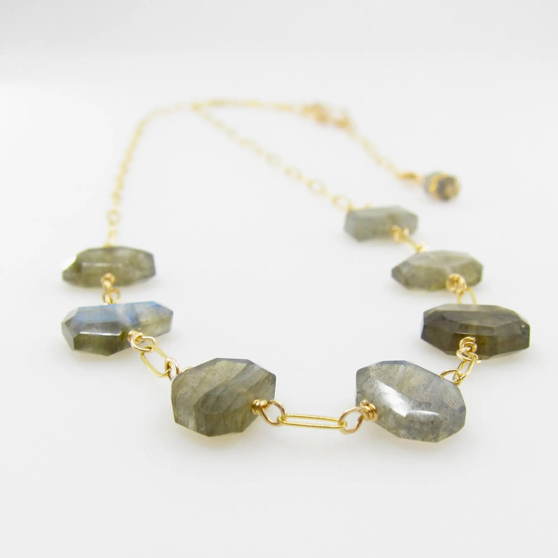 7 Drop Faceted Labradorite Necklace J.Mills Studio