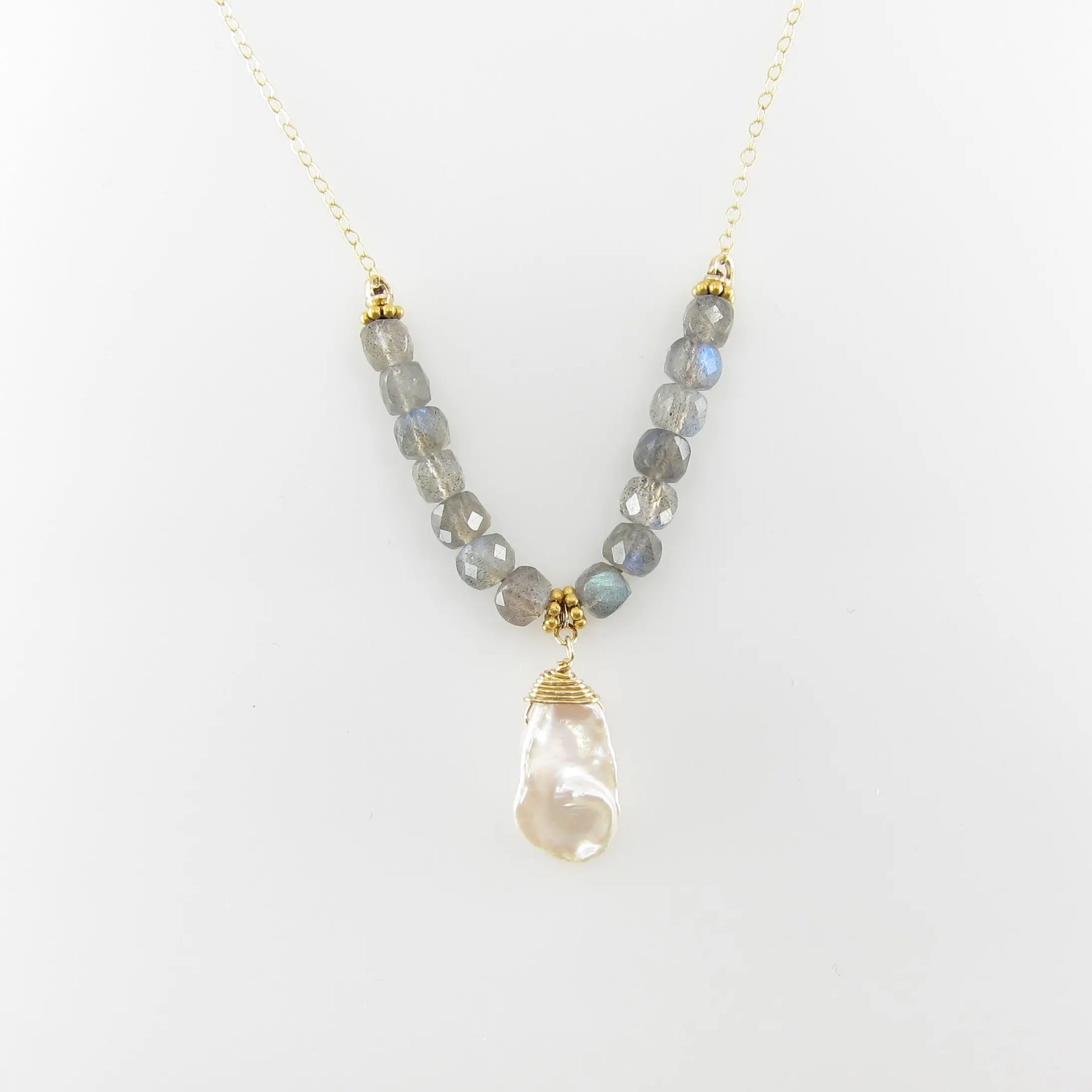 Keishi Pearl and Labradorite Necklace J. Mills Studio