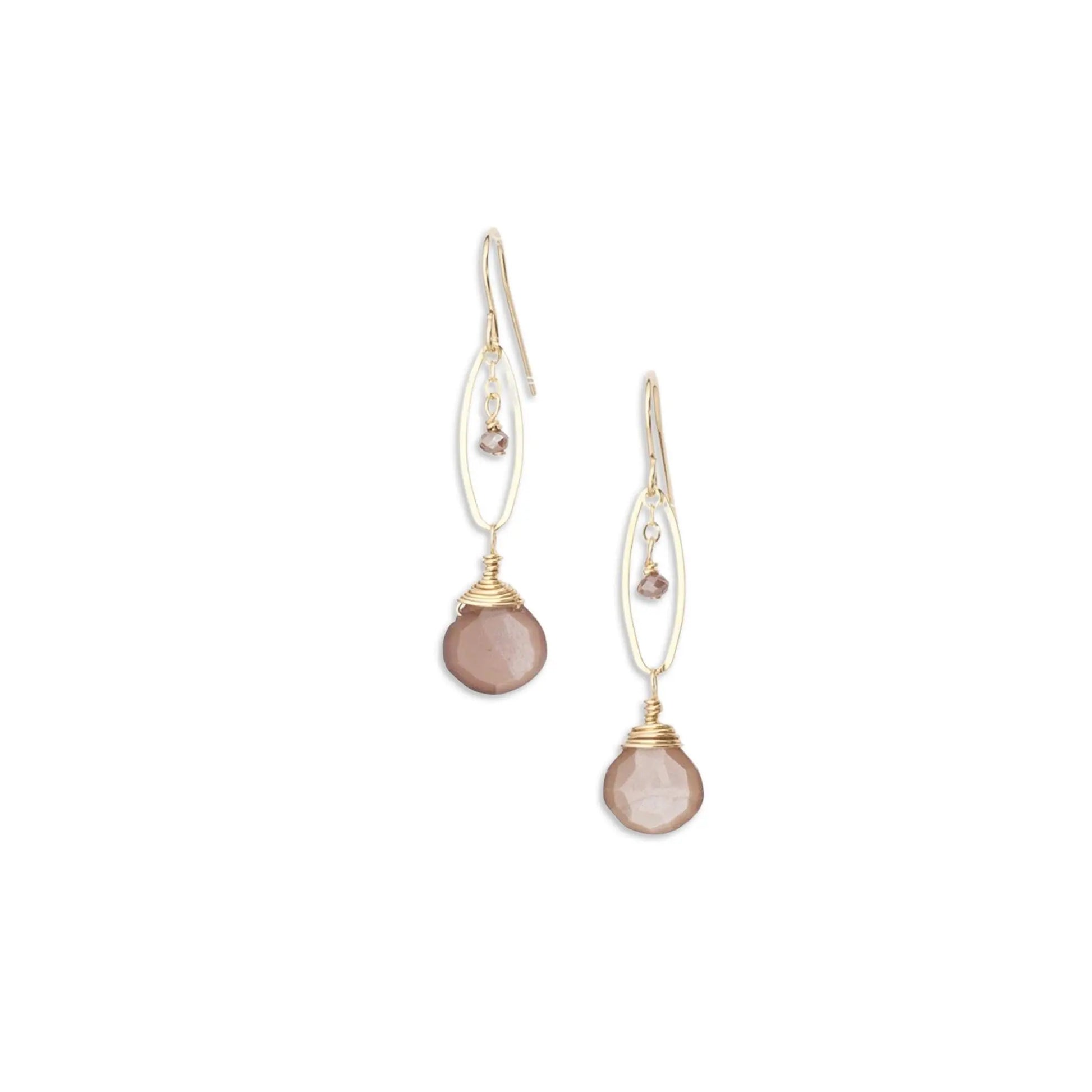 Chocolate Moonstone Earrings