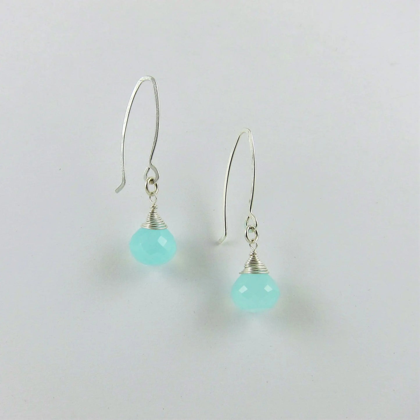 Aqua Chalcedony Briolette Earring