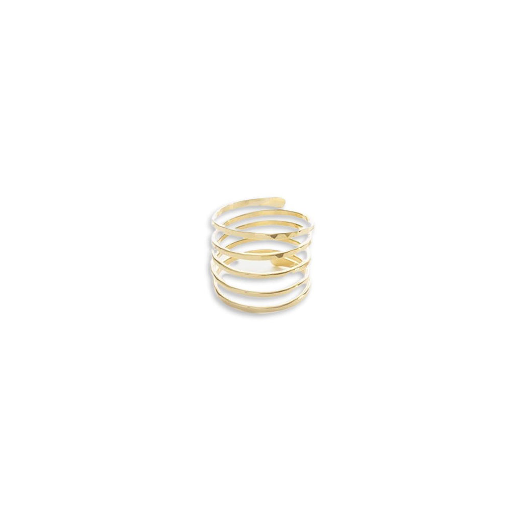 Forged 14K Gold Filled Five Spiral Ring