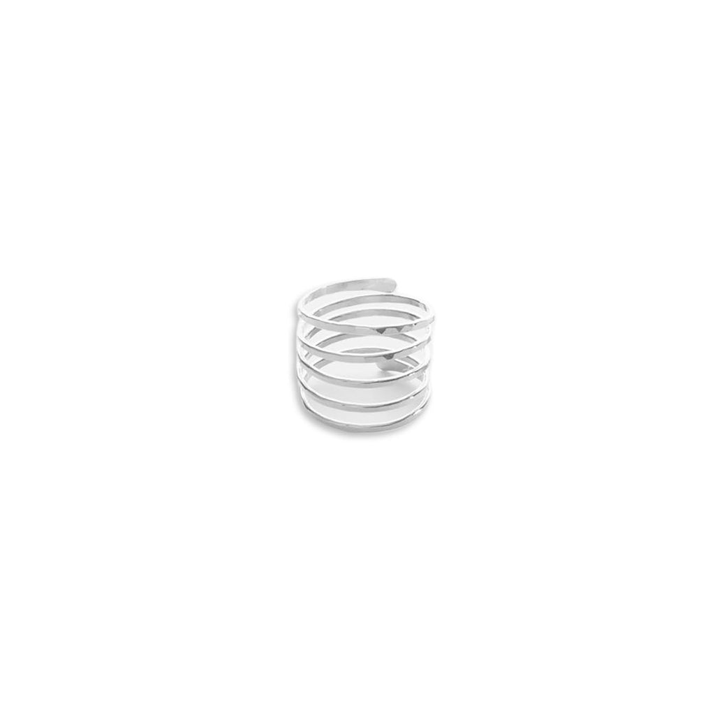 Forged Sterling Silver Five Spiral Ring