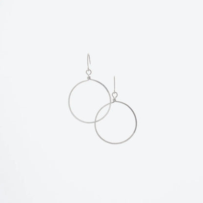 Forged 1" Circle Earrings on Sterling Silver Ear Wire