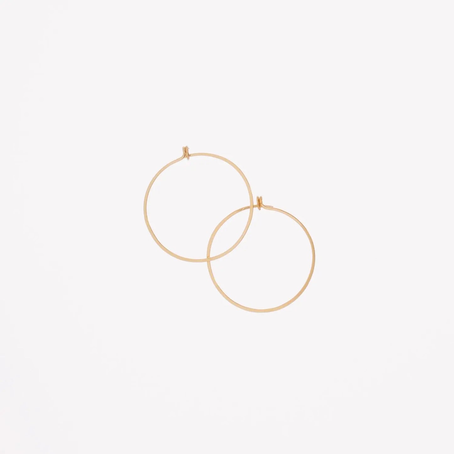 Forged 1" Round Hoop Earrings 14K Gold-filled