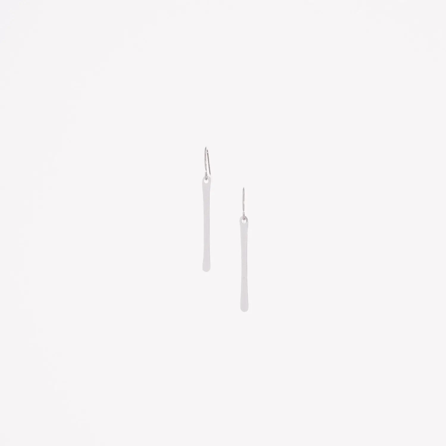 Hand-Forged Bar Earrings 2 Inch Sterling Silver Vertical Bar
