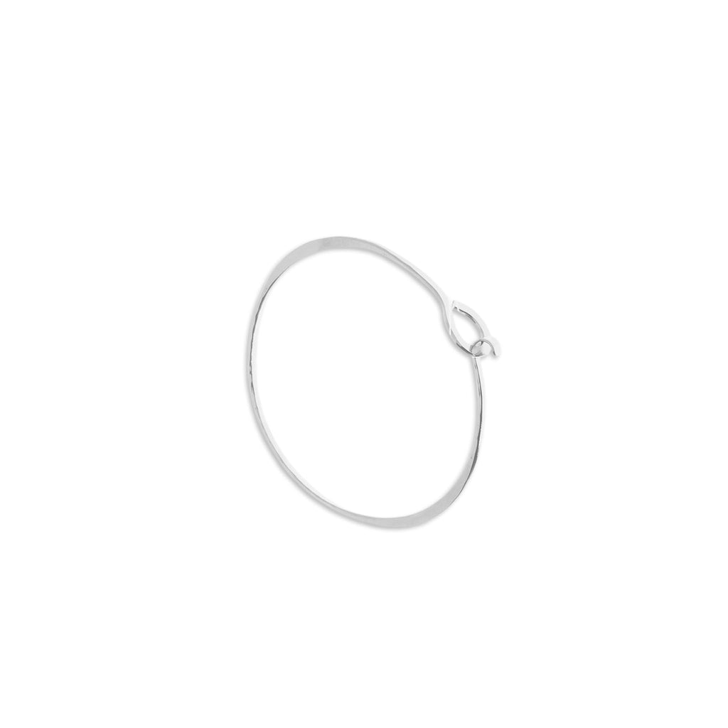 Heavy Gauge Forged Sterling Silver Bangle - Circle Clasp