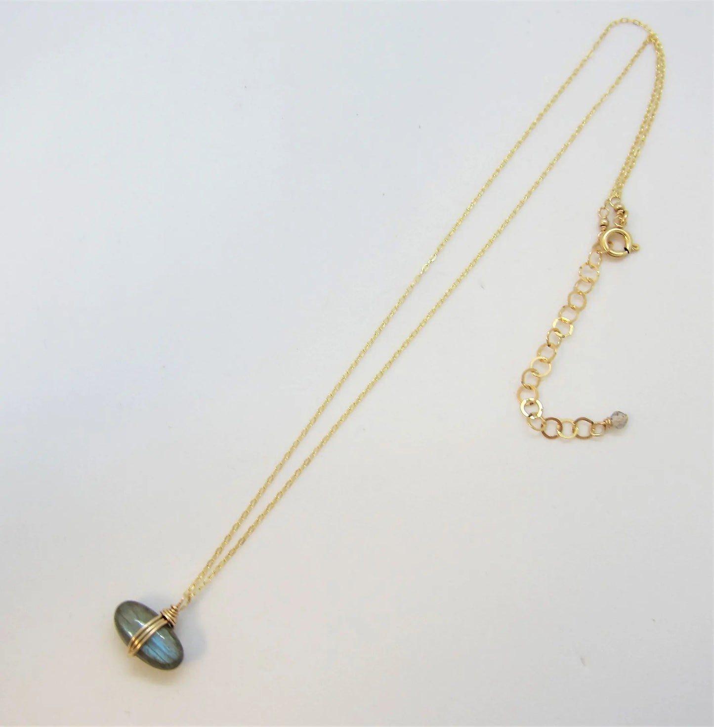 Labradorite Oval Drop Necklace