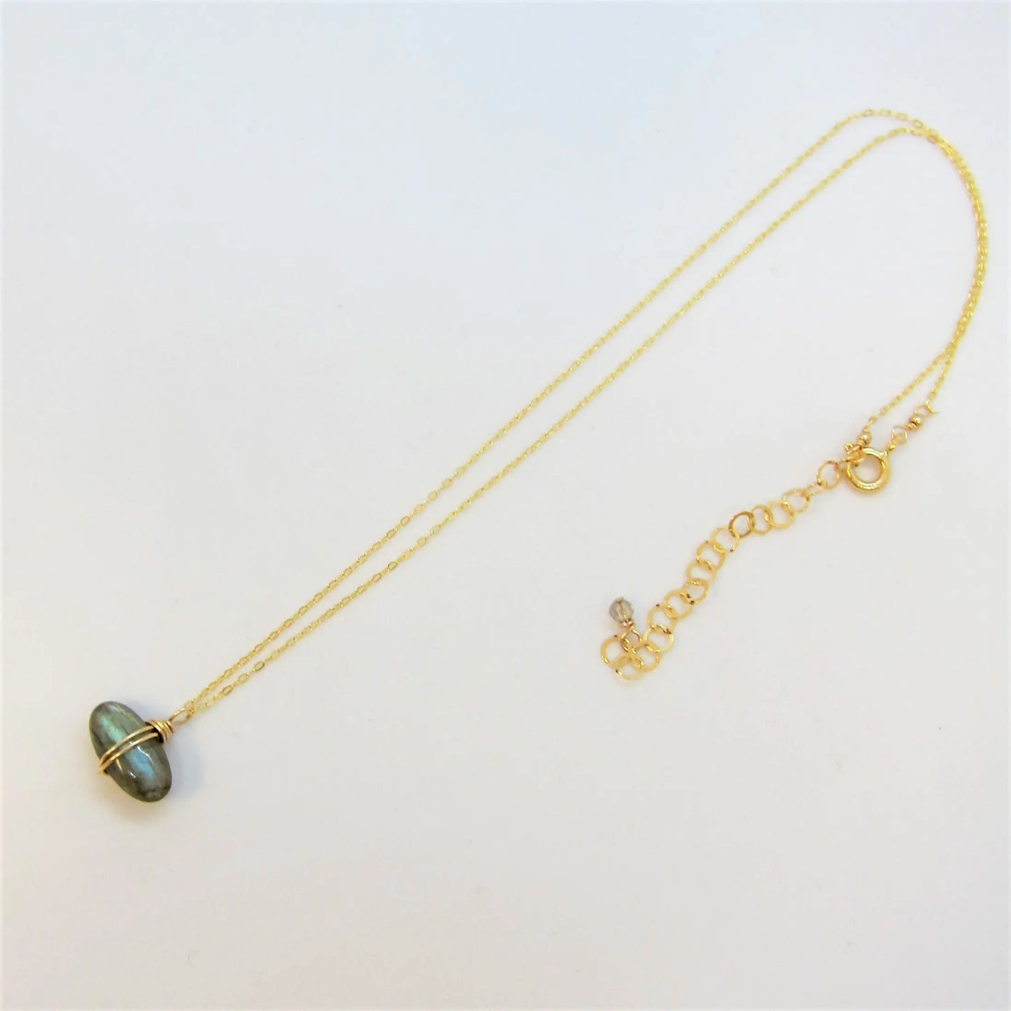 Labradorite Oval Drop Necklace