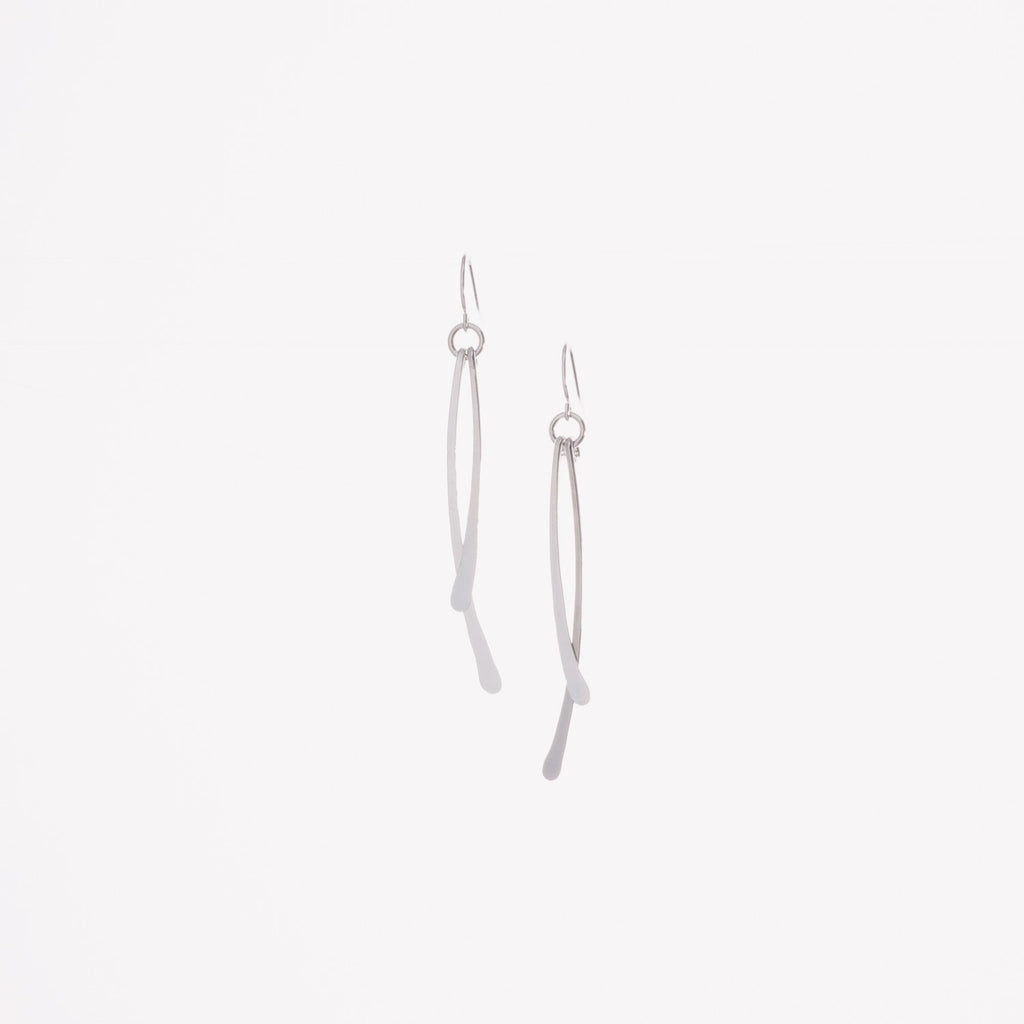 Sterling Silver Forged Double Stick Earrings 