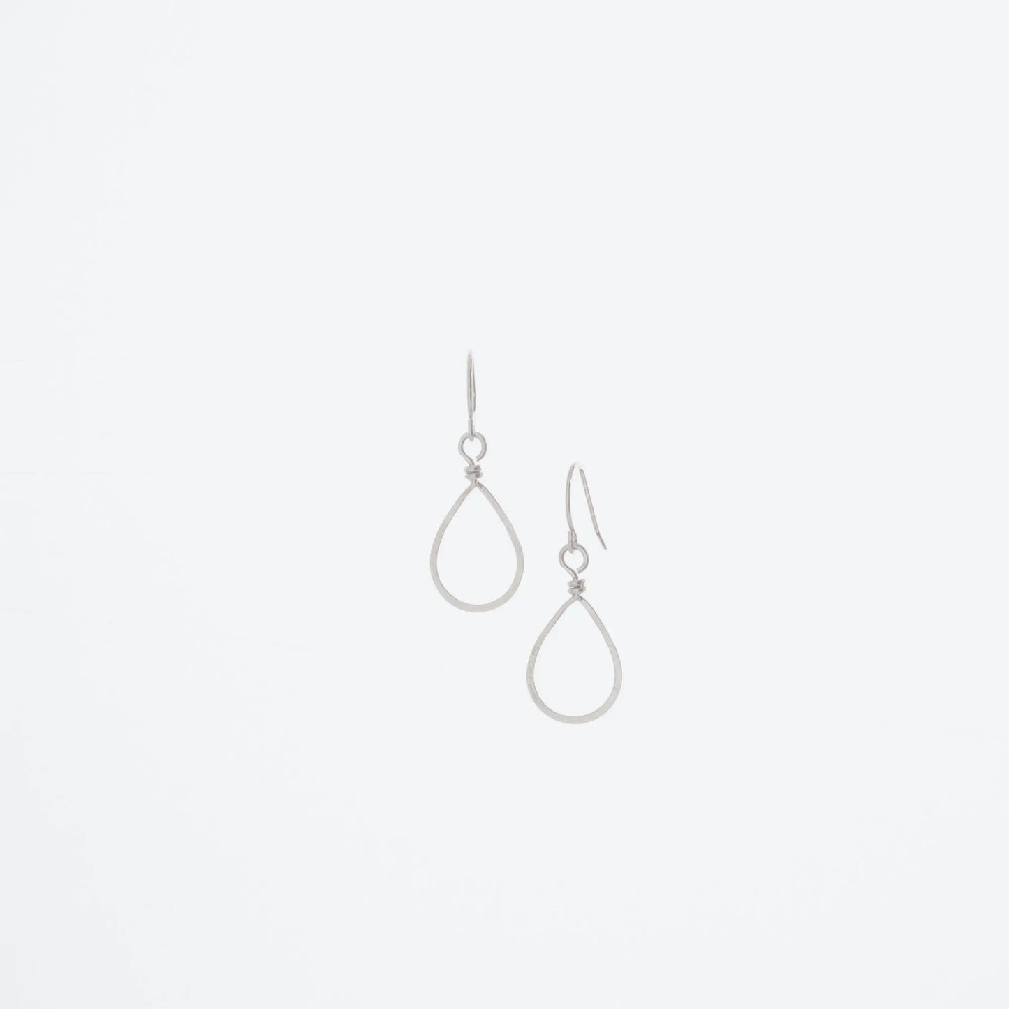 Small Sterling Silver Forged Teardrop Earrings