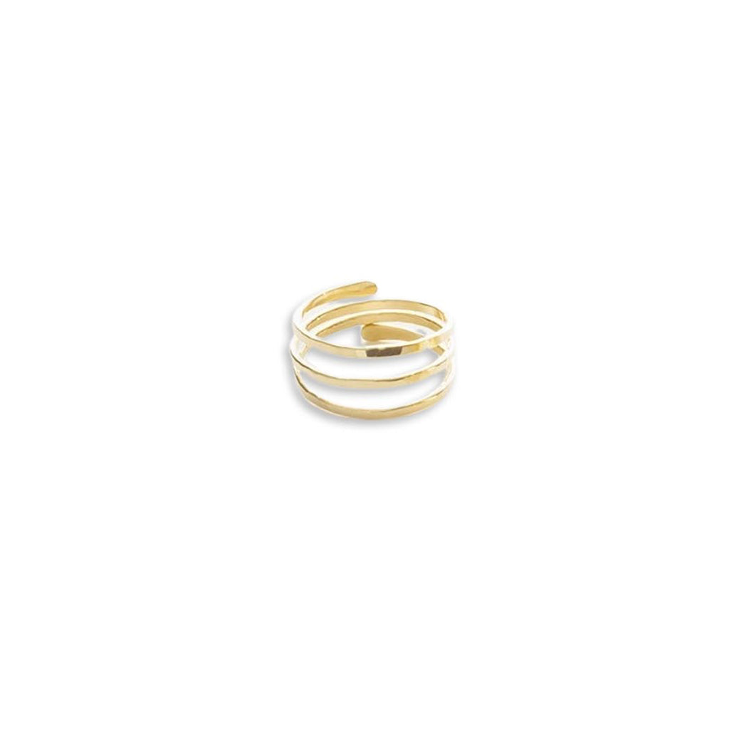 Forged 14K Gold Filled Triple Spiral Ring